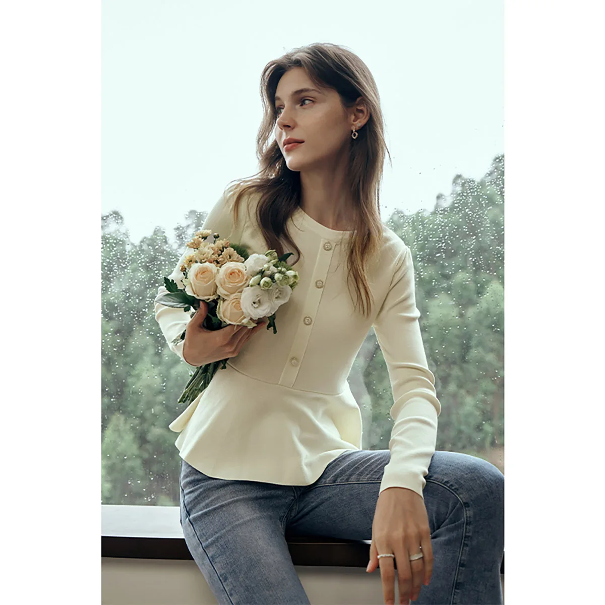 OLrain French Elegant Sweaters for Woman 2025 Autumn O-neck Slim Fit Pullovers Solid Long Sleeve Knitted Female Tops O57QM66599