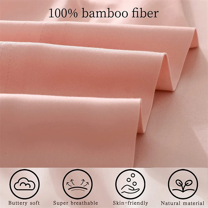 Dreamreal Luxury 100% Bamboo Sheets Bed Sheets Set Cooling Breathable Bedsheet Silky Soft Bedding Sets 1000TC Customized Size