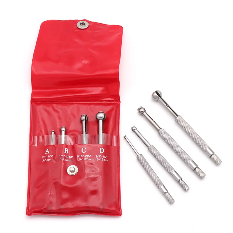 4 Pcs/set Telescopic Small Hole Bore Gauge Set Ball Type Metal Gage 1/8