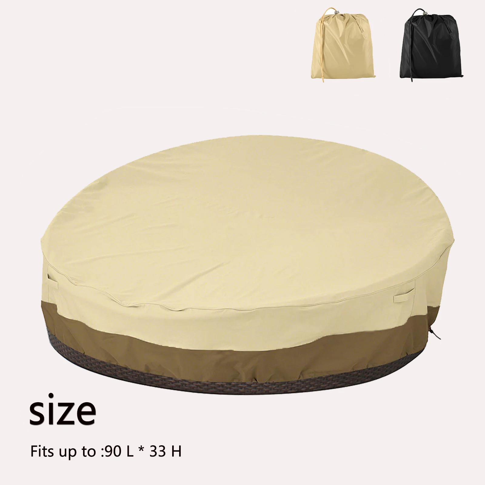 

Outdoor Daybed Cover 90 Inch Round Patio Furniture Covers Heavy Duty Waterproof Sofa Bed Cover SunPatio Canopy Daybed Cover