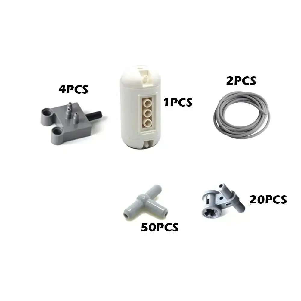 MOC Pneumatische kits Technische onderdelen Cilinders Luchtpomp Duwstangschakelaar Zuiger Luchtleiding Luchtbouwstenen 47225 19478 4697 8800 - afbeelding 1