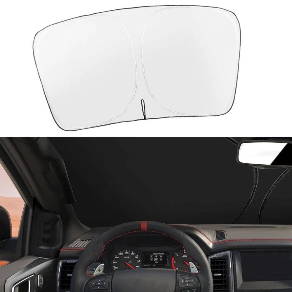 

Front Windshield Sun Shade For Ford Ranger XL XLT Lariat 2019-2024 Double Layer Safeguard the interior Simple Storage And Usage