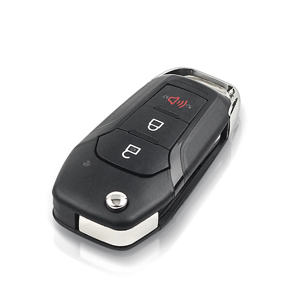 KEYYOU Flip Remote Key Fob For 2015 - 2021 FORD Explorer F150 F250 F350 N5F-A08TAA 315Mhz ID49 Chip 3 Buttons HU101