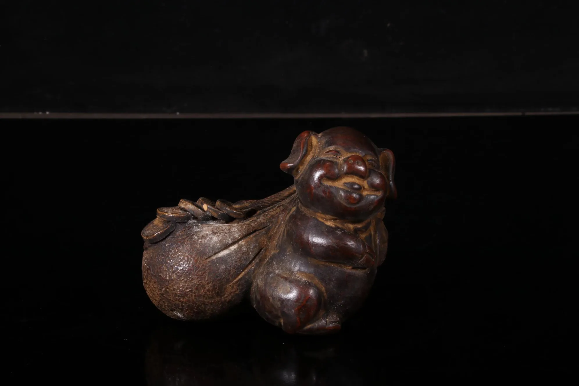 

Zisha leading Prosperity pig (old patina) statue, Free shipping