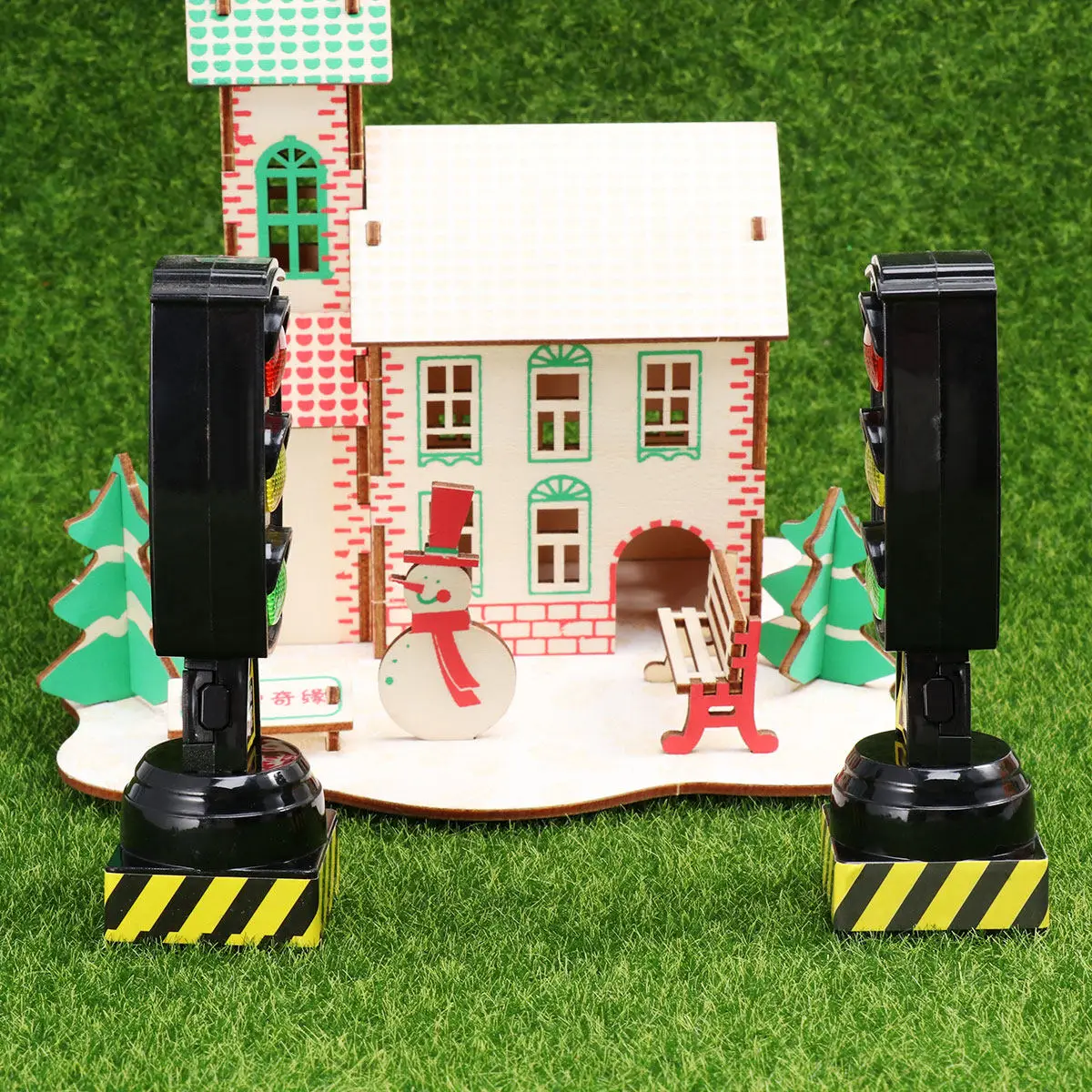 2Pcs Interactive Traffic Light Signal Educational Early Learning Accessory for Kids Road Signs Traffic Signs Light Toys