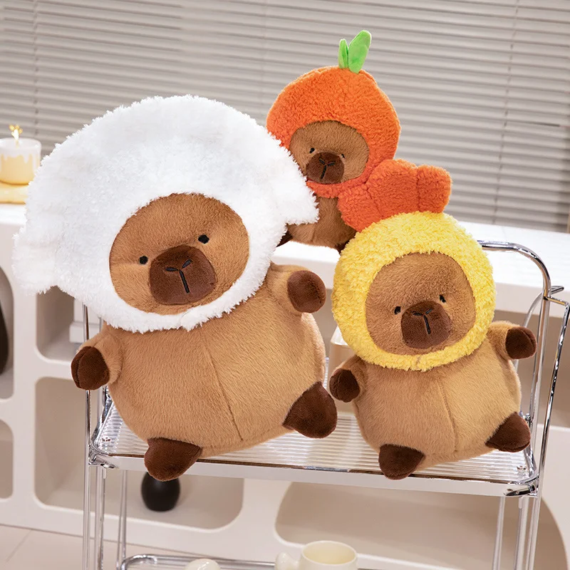 Simulação de pelúcia hamburgo capivara bonecas tartaruga mochila animal kawaii super macio decoração para casa brinquedos engraçados meninas presentes aniversário