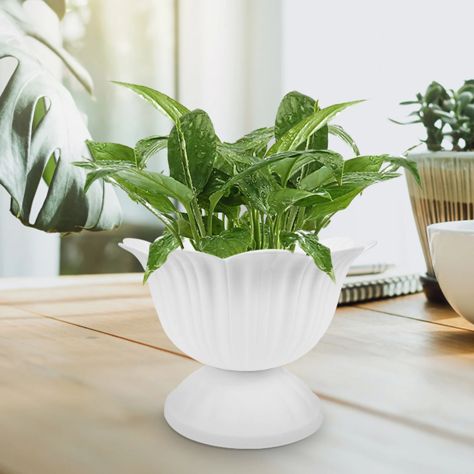 

2 Pcs Plastic Pedestal Flower Pots Planter Urn Outdoor Urns Extra Large Flowerpot Planters Tall