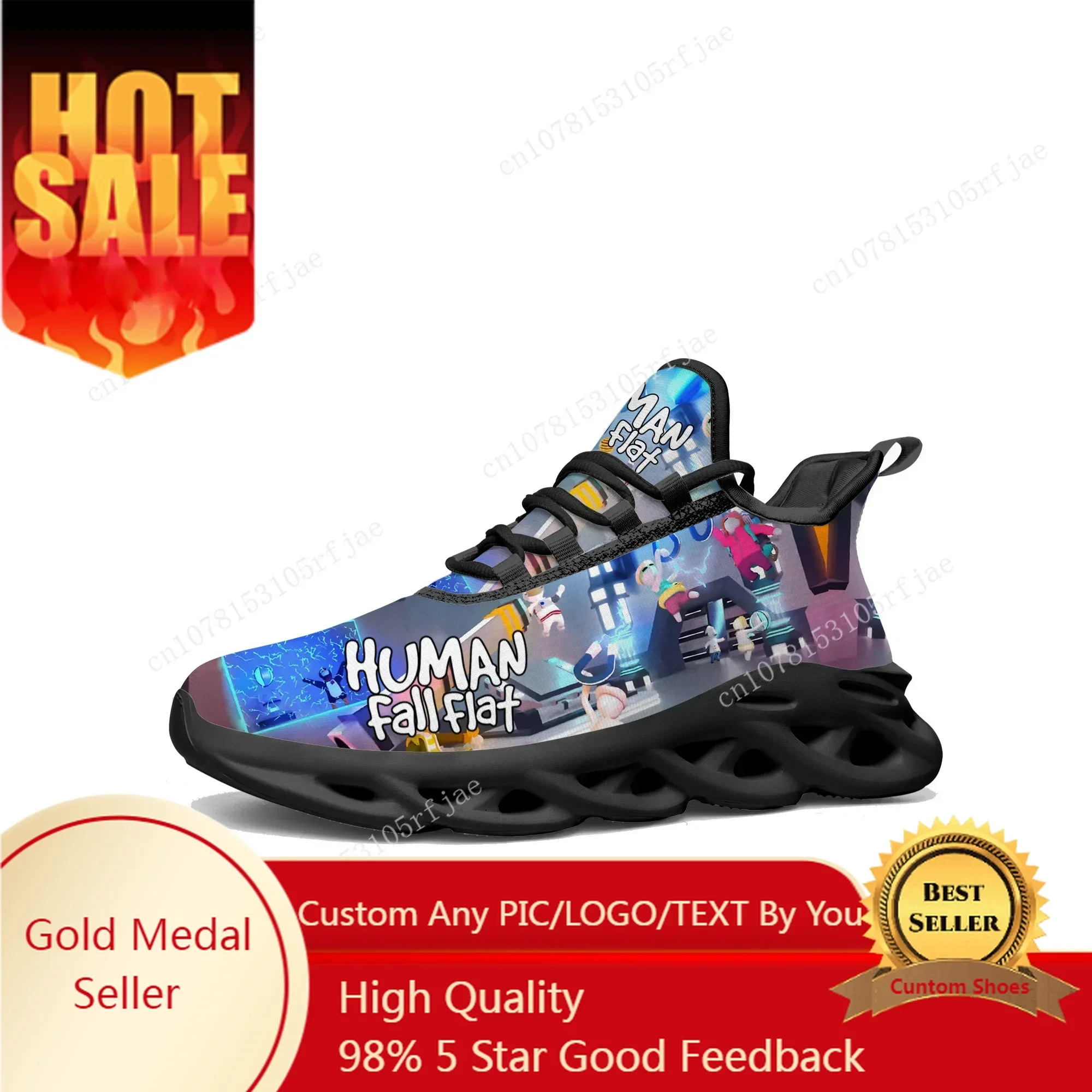 

Cartoon Game Human Fall Flat Flats Sneakers Mens Womens Sports Running Shoes Tailor Made Lace Up Shoes