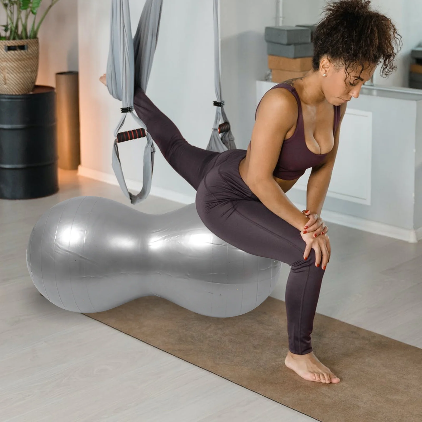 

1Set Explosion-Proof Thicken PVC Massage Ball Yoga Fitness Exercise Balance Trainer Durable Stable Inflator Included