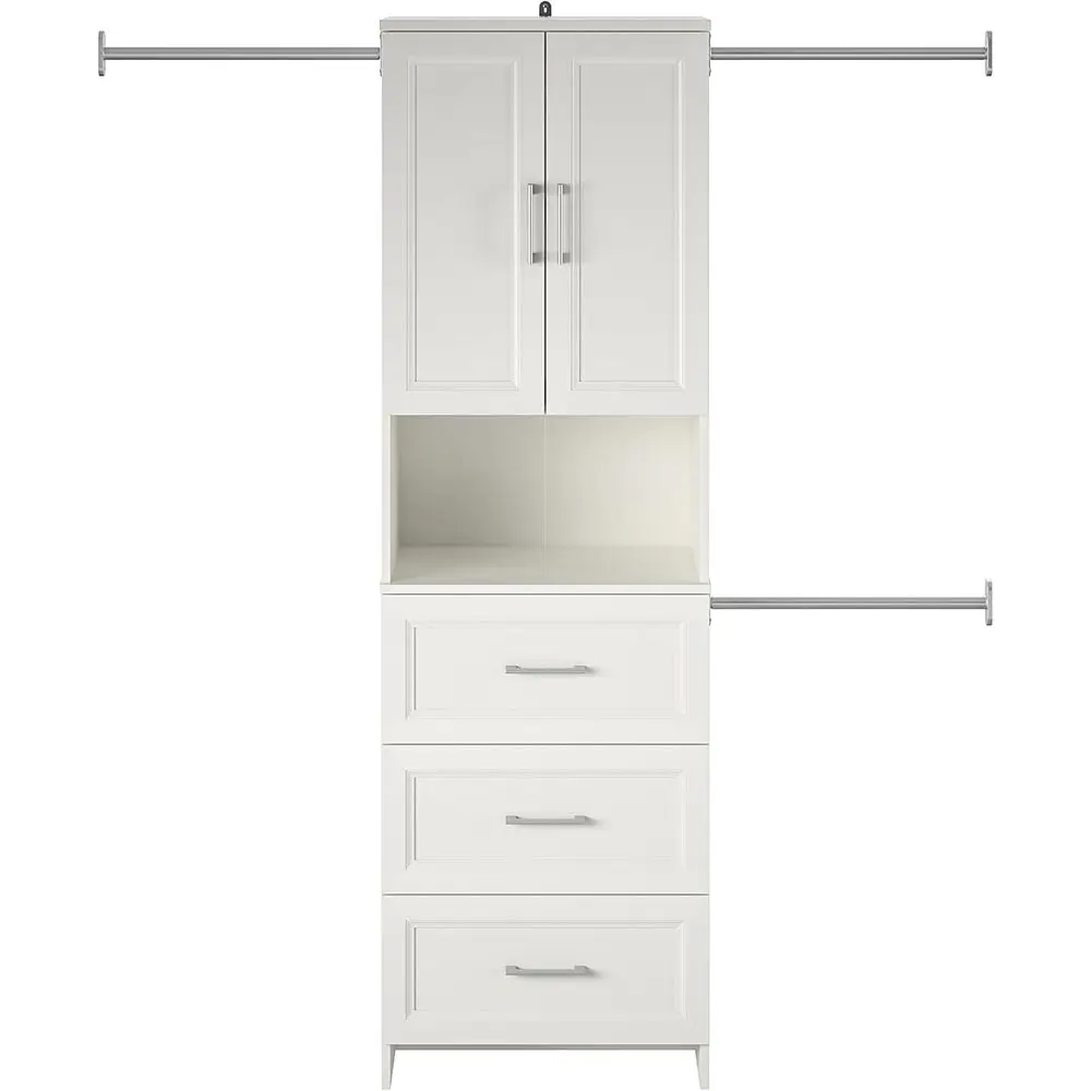 Ridge 3 White Closet Storage System - Evolution Nevaeh