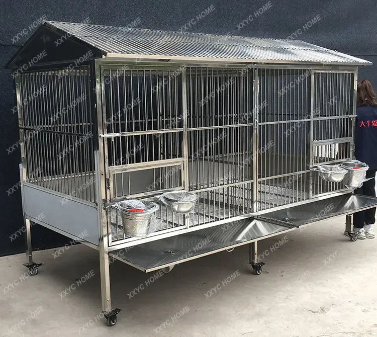 Stainless Steel Large Outdoor Rainproof with Toilet Funnel 304 Labrador Dog Cage