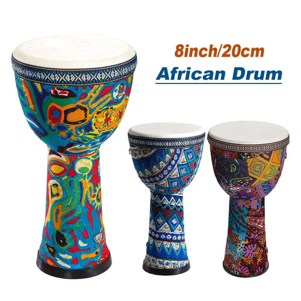 8 inch African Drum Large 8 Hand Drum PVC Drum Body Lightweight Hand Drum Percussion Bongo Drum suitable for Adult Beginners