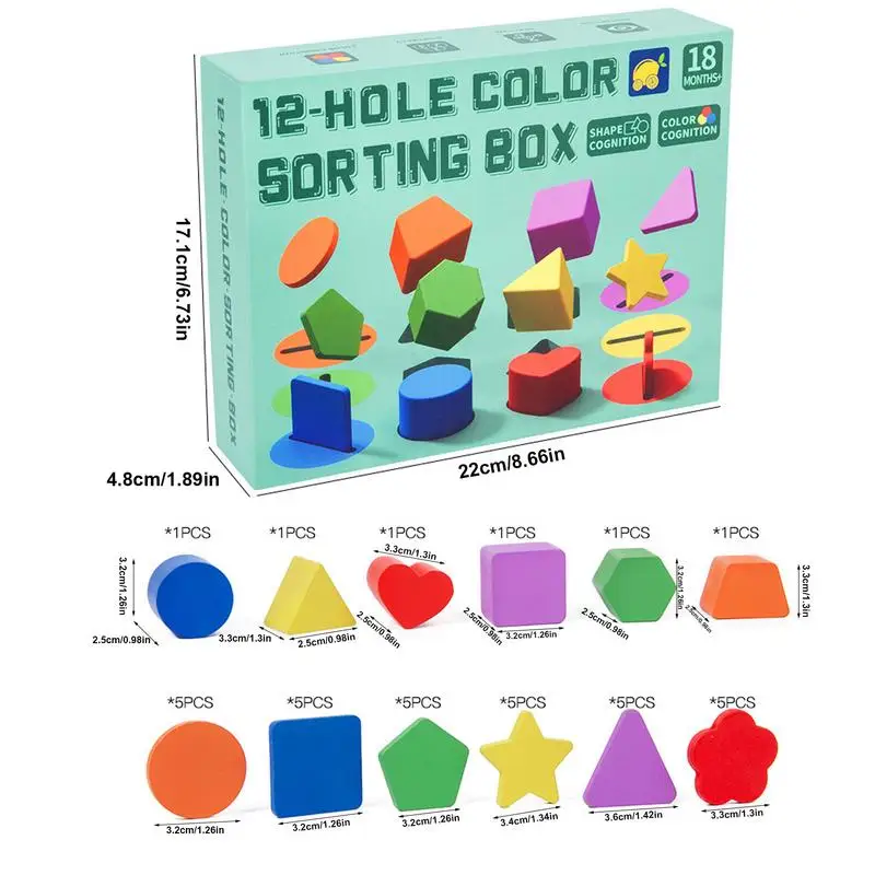 Formas geométricas de madeira montessori quebra-cabeça classificação tijolos matemática aprendizagem pré-escolar jogo educativo brinquedos da criança do bebê para crianças
