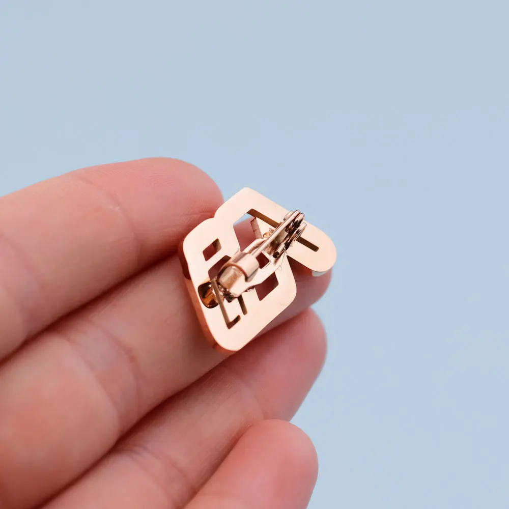 20pcs Custom your Logo Brooch Enamel Stainless Steel Brooches Cut Logo Brooch