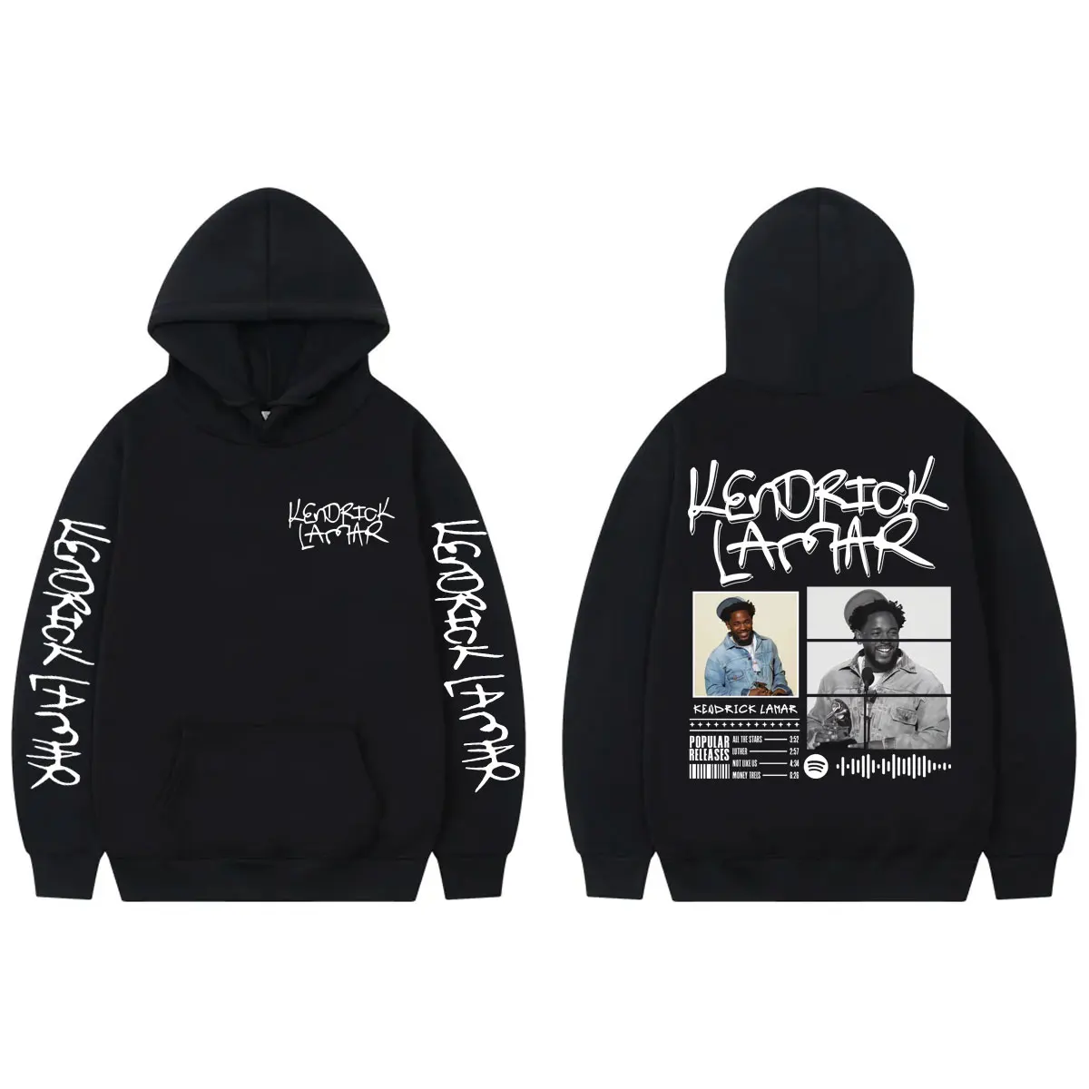 

Kendrick Lamar Double Sided Print Hoodie Fashion Hip Hop Vintage Sweatshirts Men Women High Quality Fleece Oversized Pullovers
