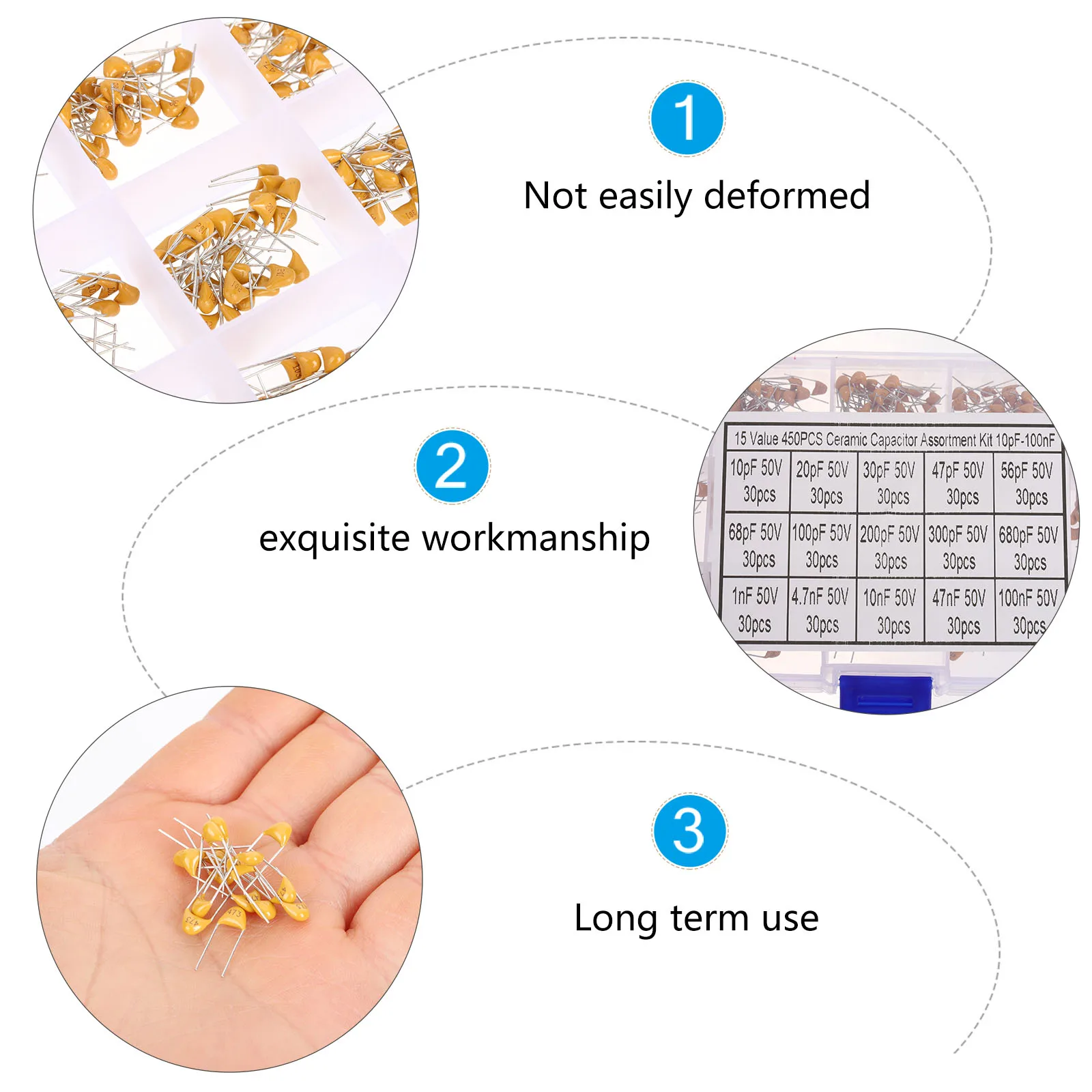 

1 Set Multi-Layer Ceramic Capacitor 50V 100Nf 10Pf Assortment Replacement For Electronics Hobby Projects Dc Capacitor Electronic