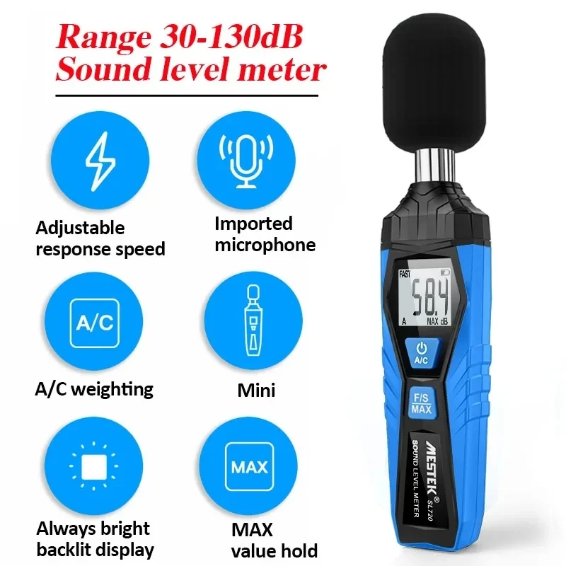 Professional Digital Sound Level Meter DB Measuring Instrument Sonometer Decibelimetro 30-130dB Portable Noise Decibel Monitor