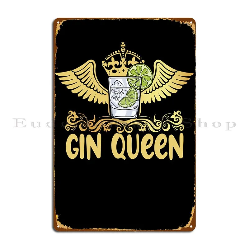 Gin Queen Gin Saying Metal Sign PaintingHome Plaques Create Club Tin Sign Poster