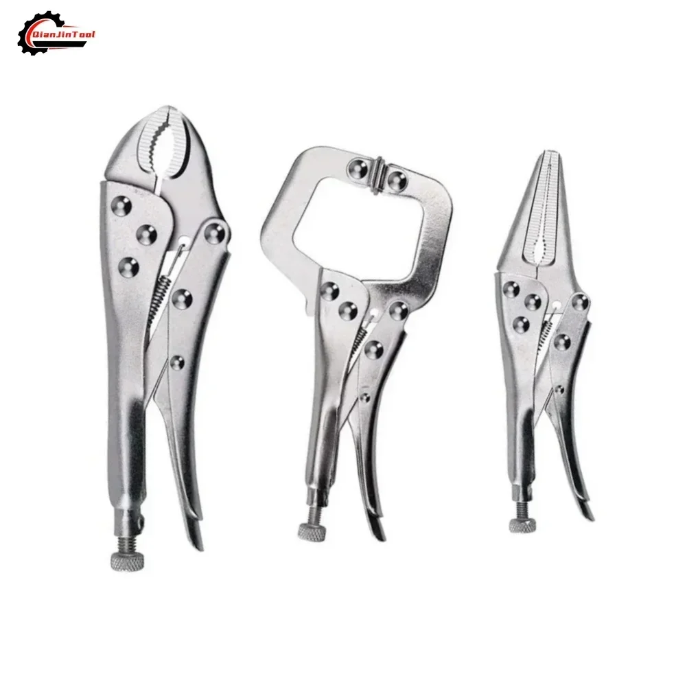 

1 шт., сверхмощные зажимные плоскогубцы, прочные плоскогубцы, заостренные, с круглым ртом, C-типа, сварка, быстрая фиксация, противоскользящий инструмент для обслуживания