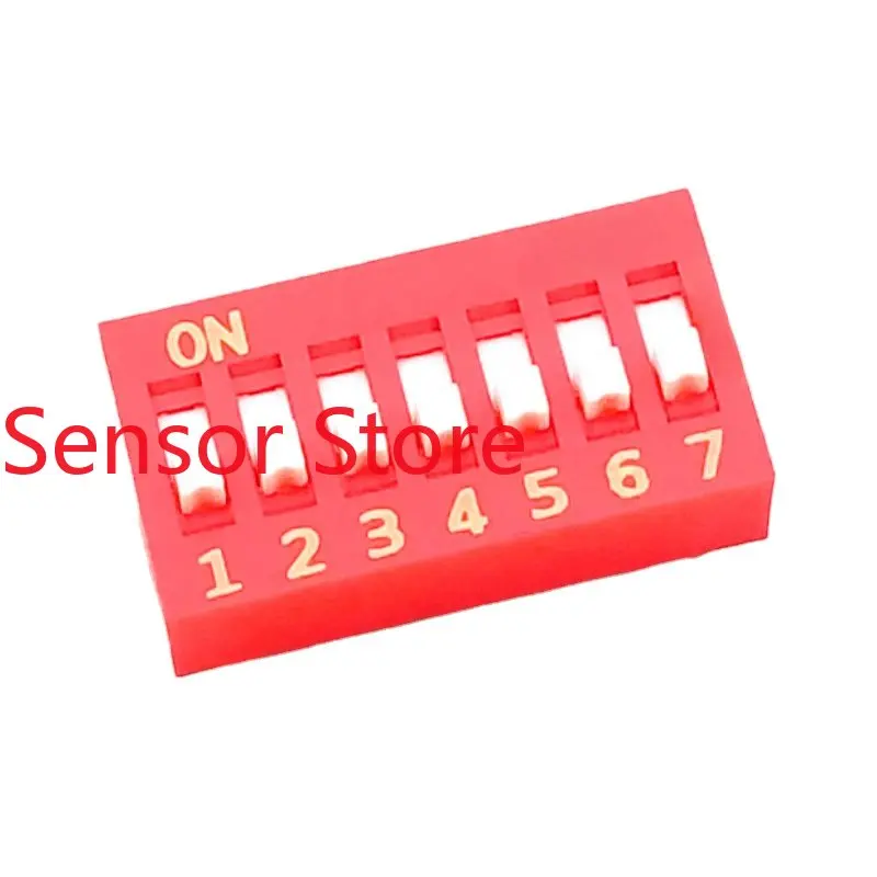 

10PCS DIP In-line 7P Code-pulling Switch 7-position Key Dip 2.54mm Spacing.