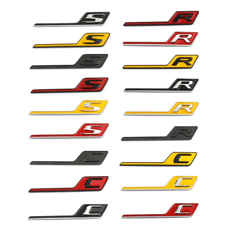 Car Trunk S R C Logo Badge Emblem Stickers For Mercedes Benz AMG GT A45 W176 CLA45 C117 C63 W205 E63 E53 W212 GLA45 GLC63 GLE63