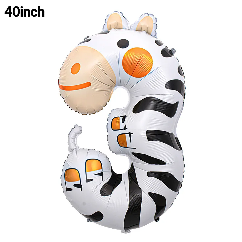 1 قطعة 40 بوصة كبيرة احباط الحيوان طباعة بالونة عيد ميلاد عدد بالون 0-9 حفلة عيد ميلاد سعيد زينة كبيرة الحيوان عدد بالون #5