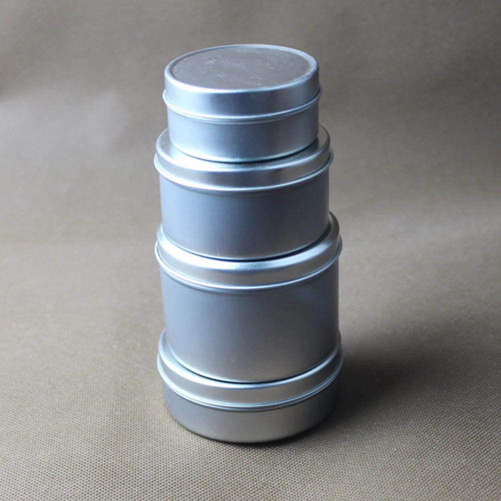 

4Pcs 5.5cm Round DIY Tin Boxes Premium Tinplate Scented Making Containers for Wedding Gift Candy Favor Storage