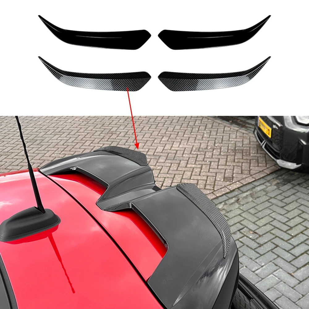 

For BMW Mini Cooper S JCW J01 F65 F66 2024+ Glossy Black 1 Pair For Oettinger Roof Spoiler Extentions Flaps Rear Wing