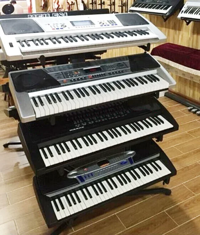 2025 Professional Multi Tier Keyboard & Guzheng Stand 4 Tier Aircraft Grade Display Rack for Musicians