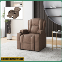 Anajqaqia Electric Massage Chair, Sofa Relaxation Chair, Recliner Chair, with 8-Point Electric Massage, Adjustable Seat, Brown