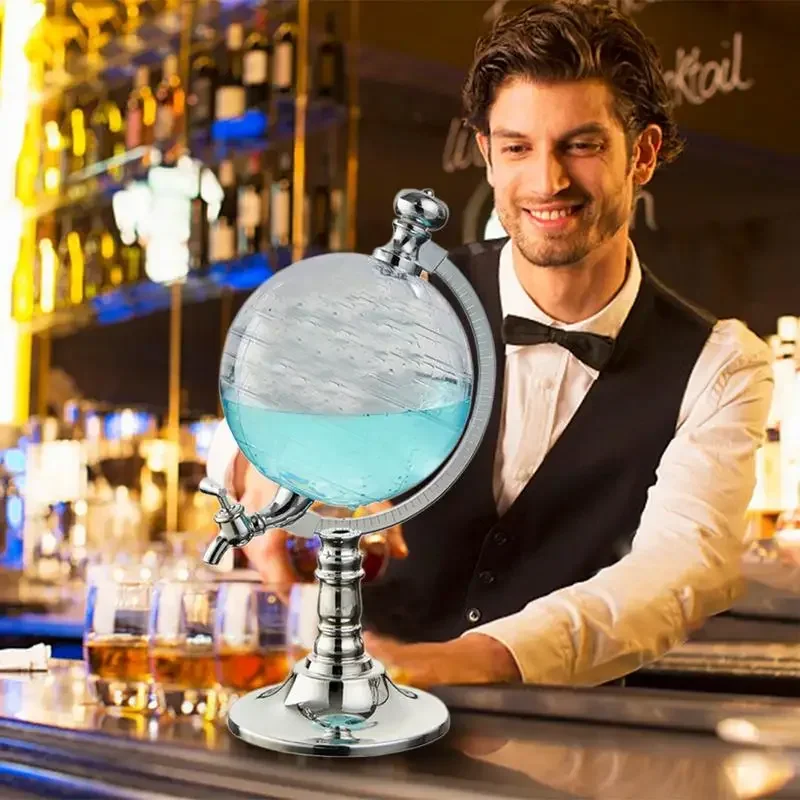 

1.5 л стеклянная бутылка, контейнер для виски, высококачественный боросиликатный стеклянный диспенсер для вина, креативный круглый графин, товары для бара, украшение для дома