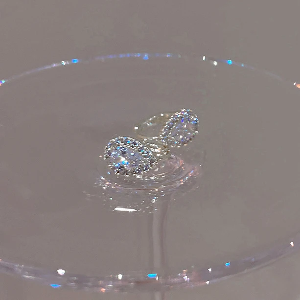 INZATT Real 925 فضة الزركون قطرة الماء هوب أقراط للأزياء النساء هندسية غرامة مجوهرات الحد الأدنى اكسسوارات