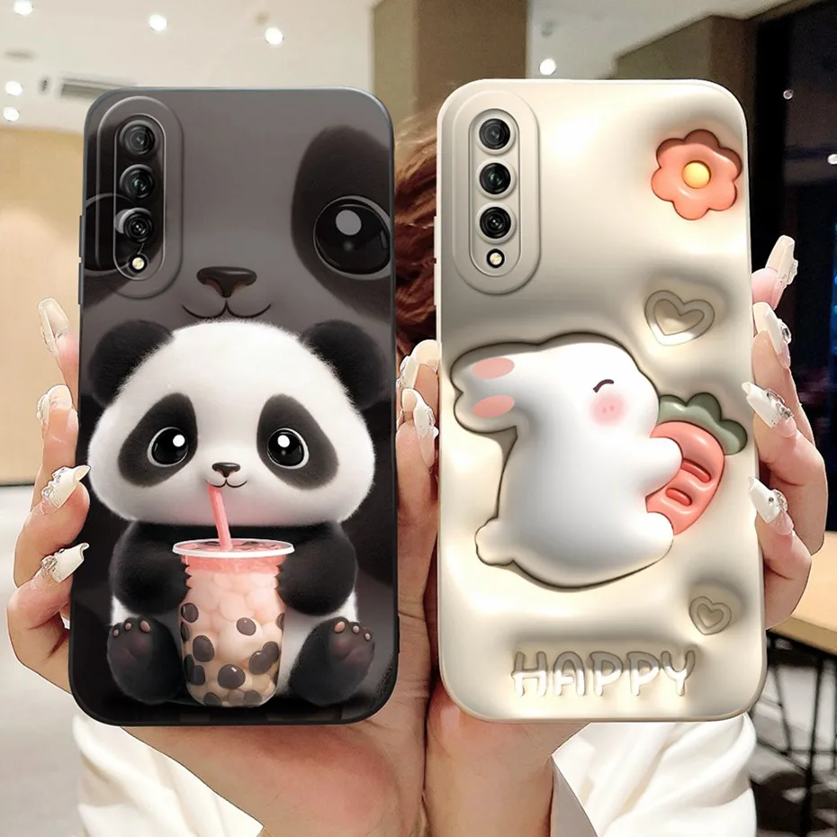 Lens Protective Case For Huawei Y9s STK-L21 STK-L22 STK-LX3 Cute Cartoon Soft Silicone Back Cover For Huawei Y9S Phone Cases