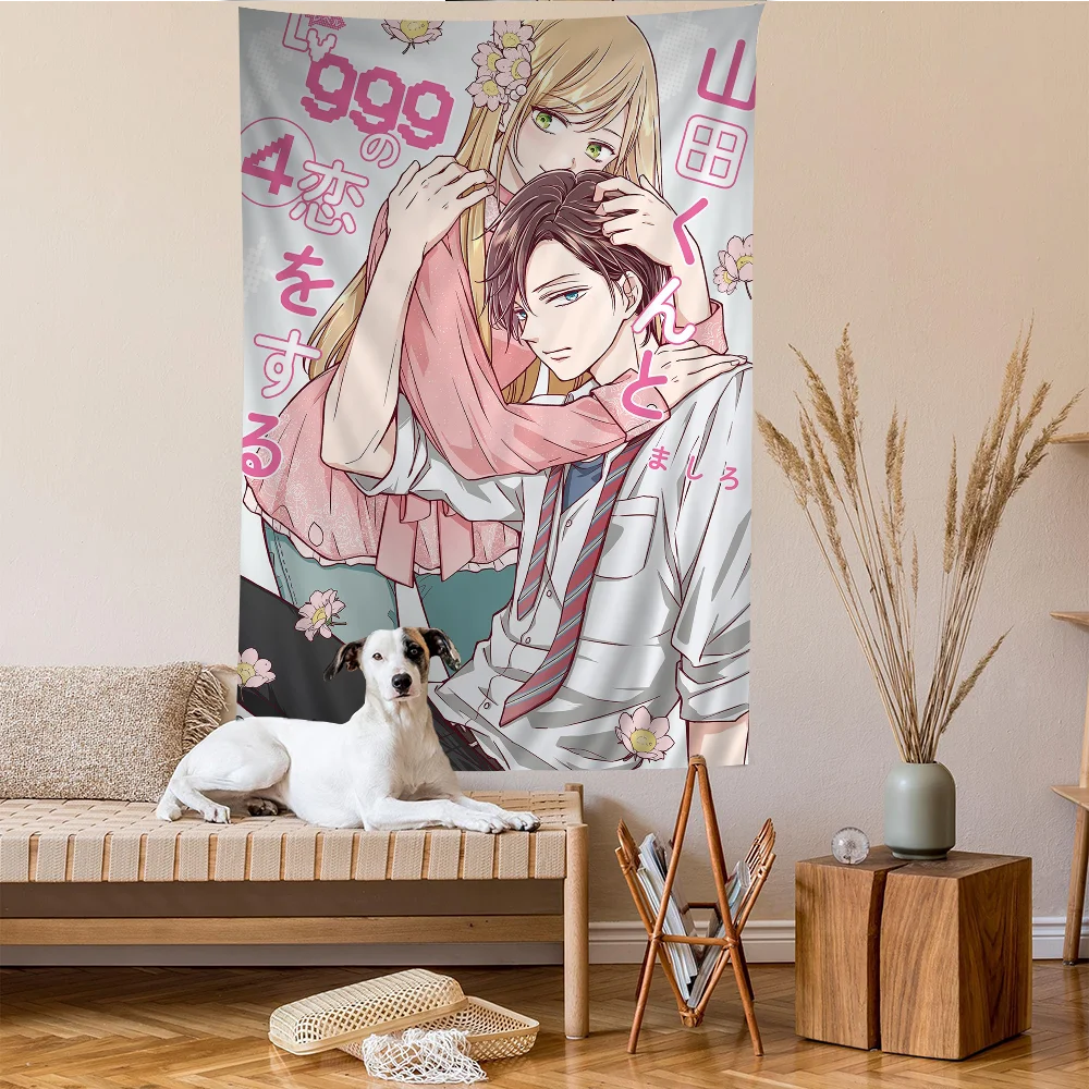 Anime My Love Story With Yamada-kun At Lv999 Printed Large Wall Tapestry Hippie Wall Hanging Bohemian Wall Tapestries Decor