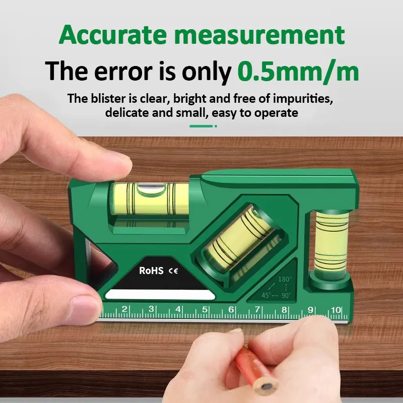 Imagem -04 - Mini Magnetic Horizontal e Vertical Pocket Level Gauge Medidor de Madeira Magnet Spirits Bubble Leveler Medida Ferramenta