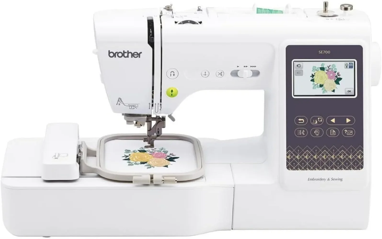 

Sewing and Embroidery Machine Wireless LAN Connected 135 Built-in Designs 103 Built-in Stitches Computerized, 4" X 4" Hoop Area