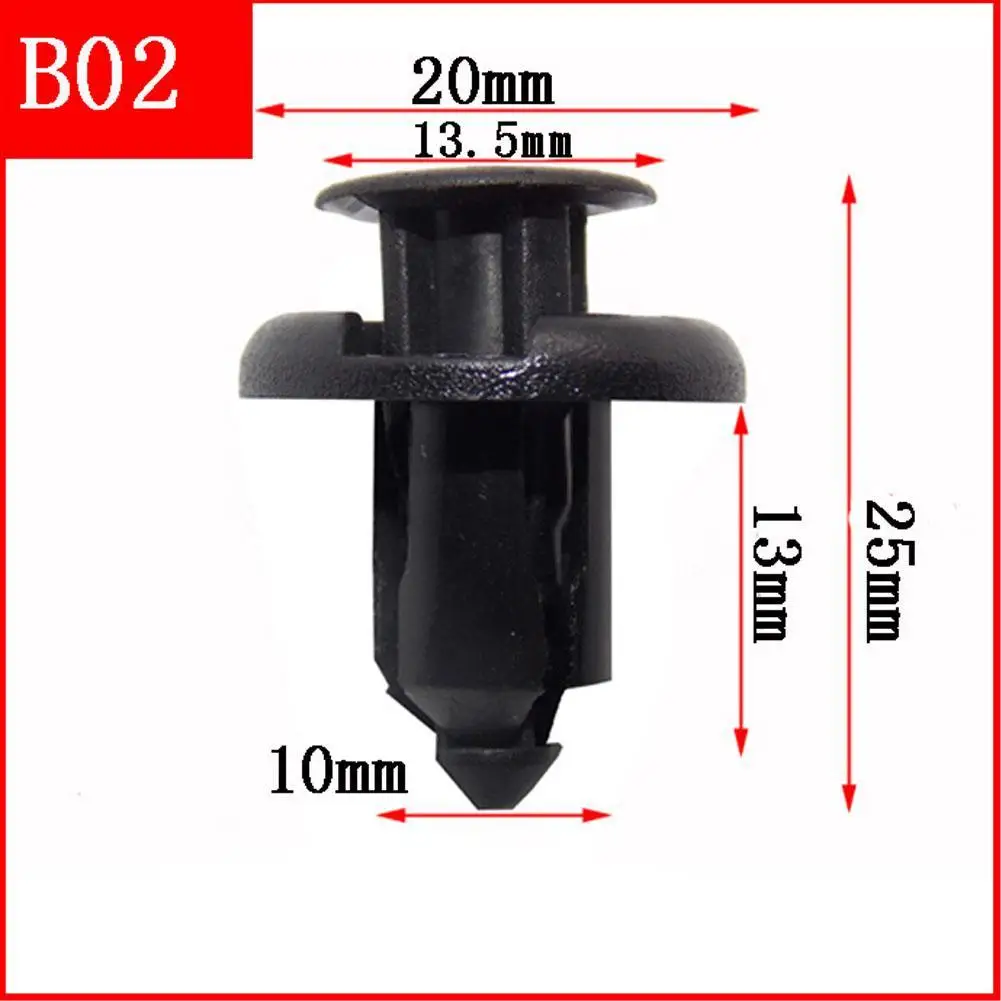 20PCS 10mm Hole Car Bumper  Plastic Push Rivets Fastener Clips for Honda Black Car Styling for Honda Rivets Car Bumpes