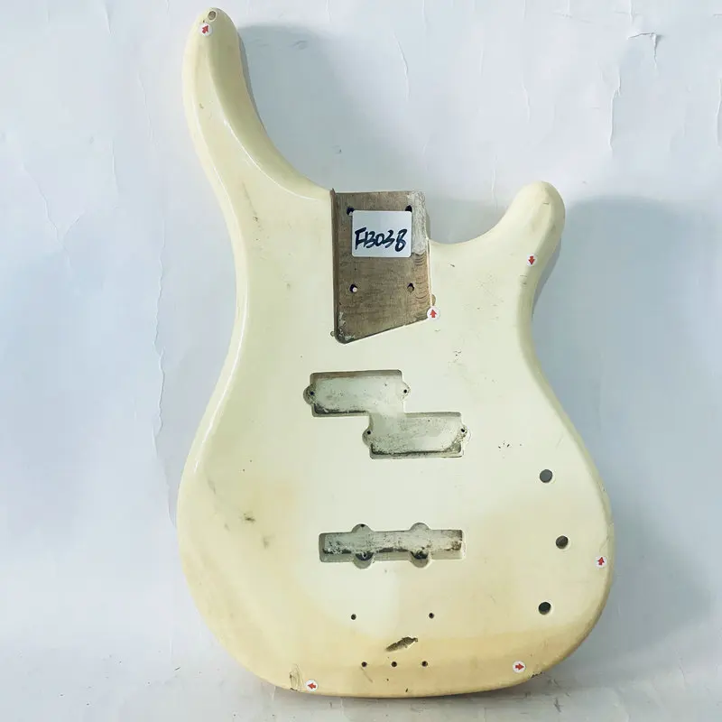 FB038  White Color Electric Bass Body 4strings Version for Electric Bass Replace and DIY Surface Dirty