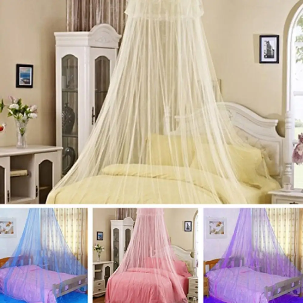 Princess Lace Insect Mosquito Net Bed Canopy Netting Curtain Round Dome Mosquito Net Bedding Mesh Home Bedroom Hanging Decor