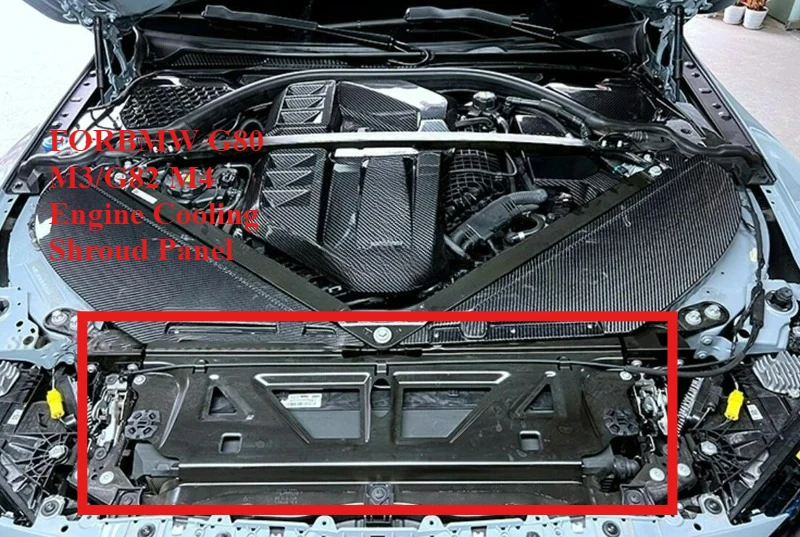 

Lightweight-Durable FORBMW G80 M3/G82 M4 Engine Cooling Shroud Panel Carbon Fiber 2021