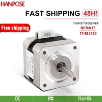 HANPOSE Nema17 Stepper Motor 12V 2 Phase 4 Lead 0.4A 28N.CM 17HS3430 Engraving Machine 3D Printer Monitor stepper motor