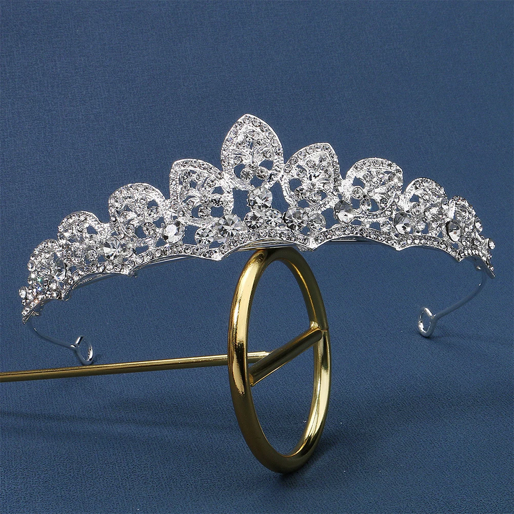 

Rhinestone Crown Headpiece Bridal Headdress Hair Accessories Girls Headb s Brides Wedding Bridal Decors Silver Tiara
