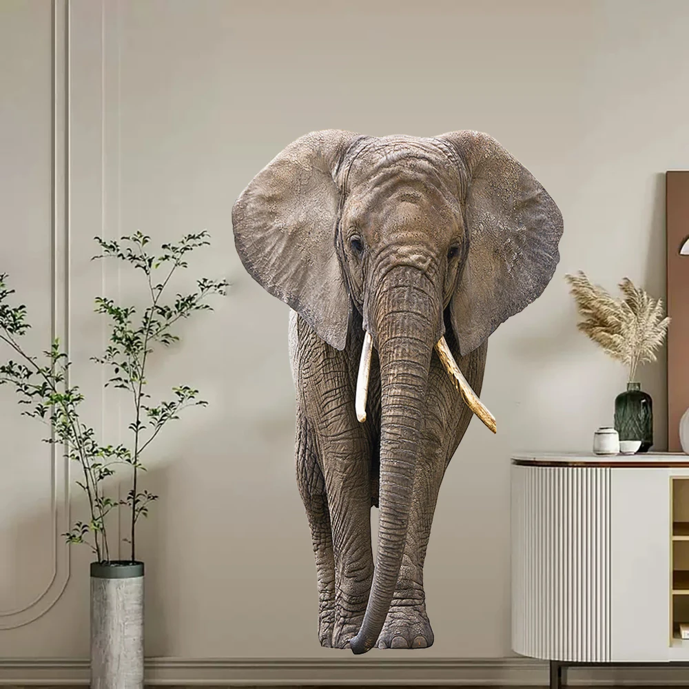 1pc 3D Elephant Wall Sticker For Kids Baby Rooms Self-adhesive Waterproof Wallpaper Living Rooms Wall Decals 45X70cm