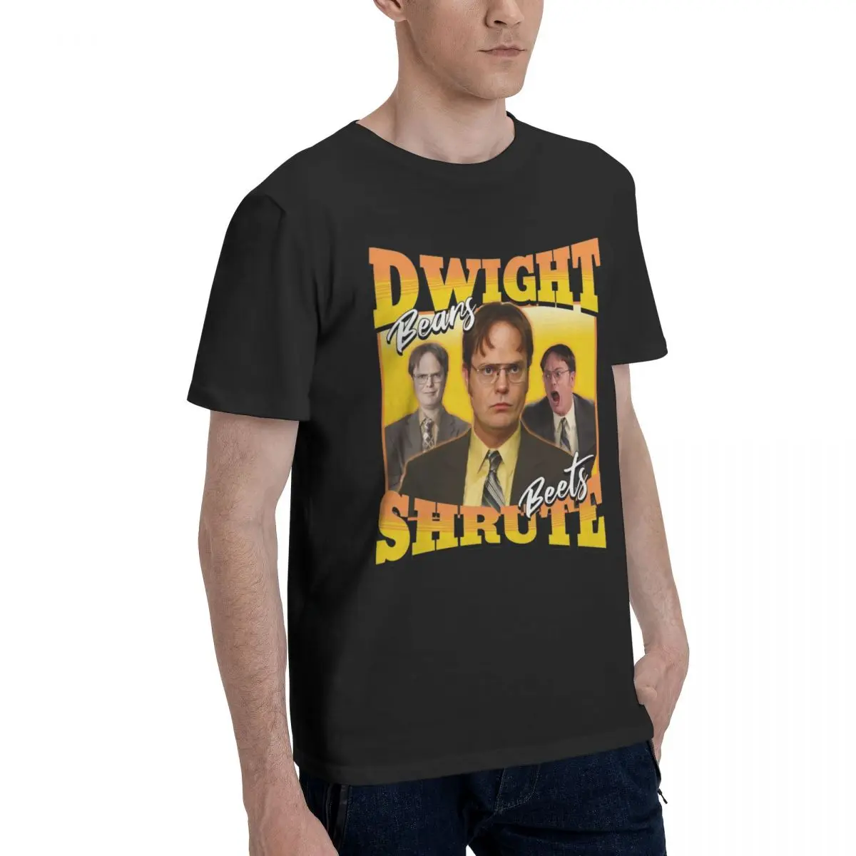 Dwight Schrute T-Shirt for Men The Office Tv Series Creative Cotton Tees Round Collar Short Sleeve T Shirt Summer Clothing