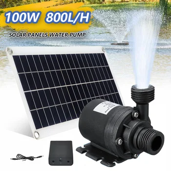 100W 800L/H Pannello Solare Accumulatori e caricabatterie di riserva Set Pompa Acqua Sommergibile Ultra-silenzioso Motory Stagno di Pesci Fontana da Giardino Decorazione