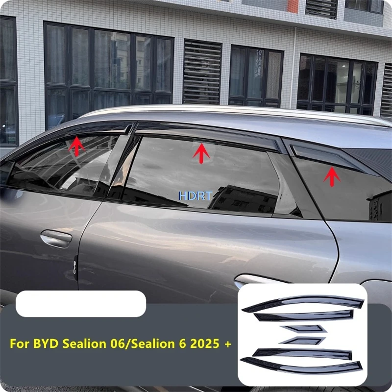 

Для BYD Sealion 06/Sealion 6 2025 + Стайлинг автомобиля, козырек на окно, защита от солнца и дождя, зеркало заднего вида, защита от атмосферных воздействий, крышка