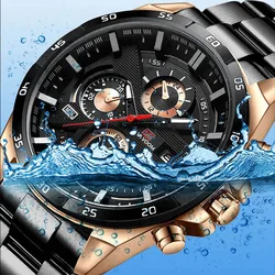 Fashion Military Watch For Men Brand Waterproof Rose Gold Quartz Wristwatches Sports Waterproof Date Stainless Steel Reloj Hombr