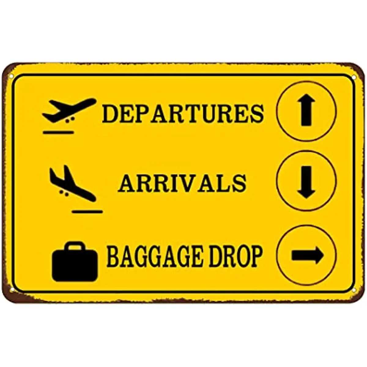 Airport Boarding Departure Baggage Gate Metal Sign Wall Decor Airplane Sign Plaque Metal Wall Sign Plaque Street Sign