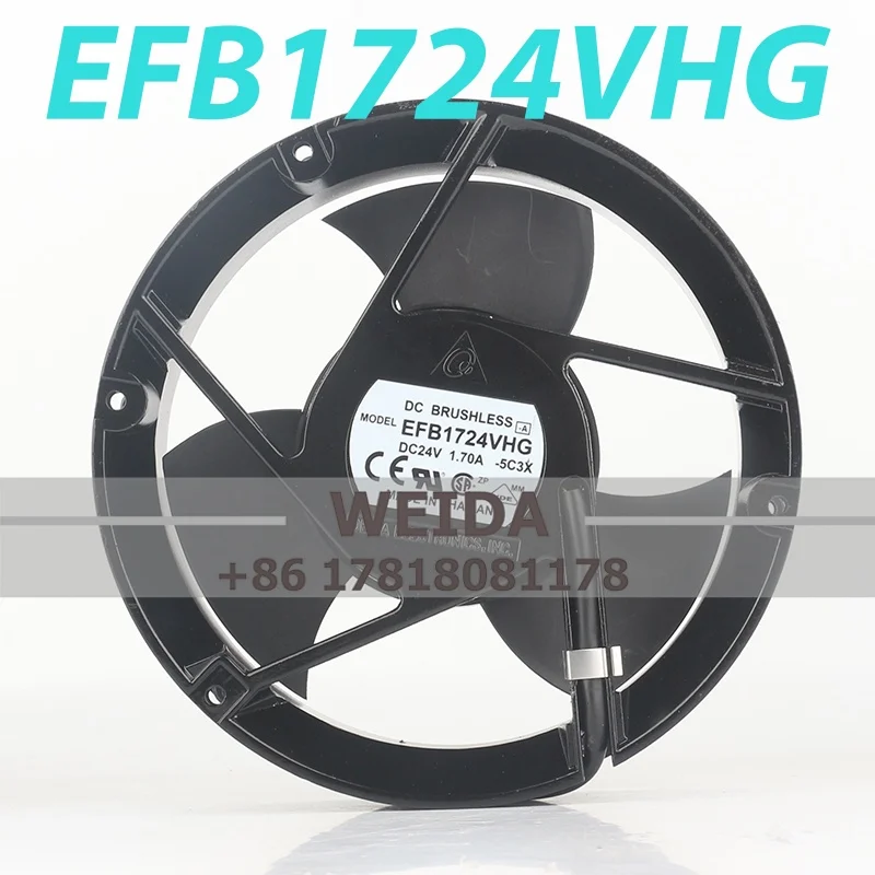 Delta EFB1724VHG12V 48V DC 24V 1.70A AC EC 17251 Round 3-blade violent Large air volume inverter 172X172X51MM 17CM  cooling fan