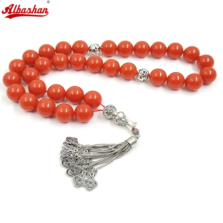 Big Size Tasbih Red resin 33 prayer beads Eid gifts islamic misbaha turkish accessories 2026 new style